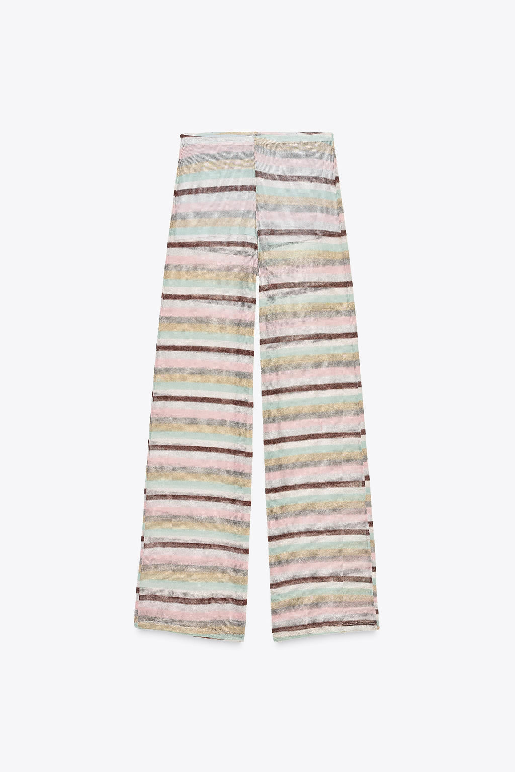 STRIPED METALLIC THREAD TROUSERS - Zara фото 14