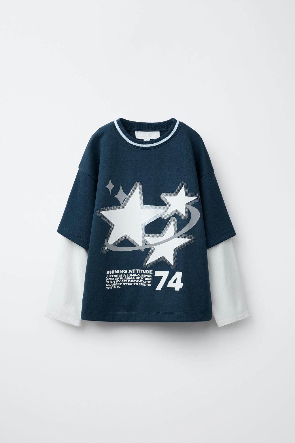 PRINTED DOUBLE SLEEVE SWEATSHIRT