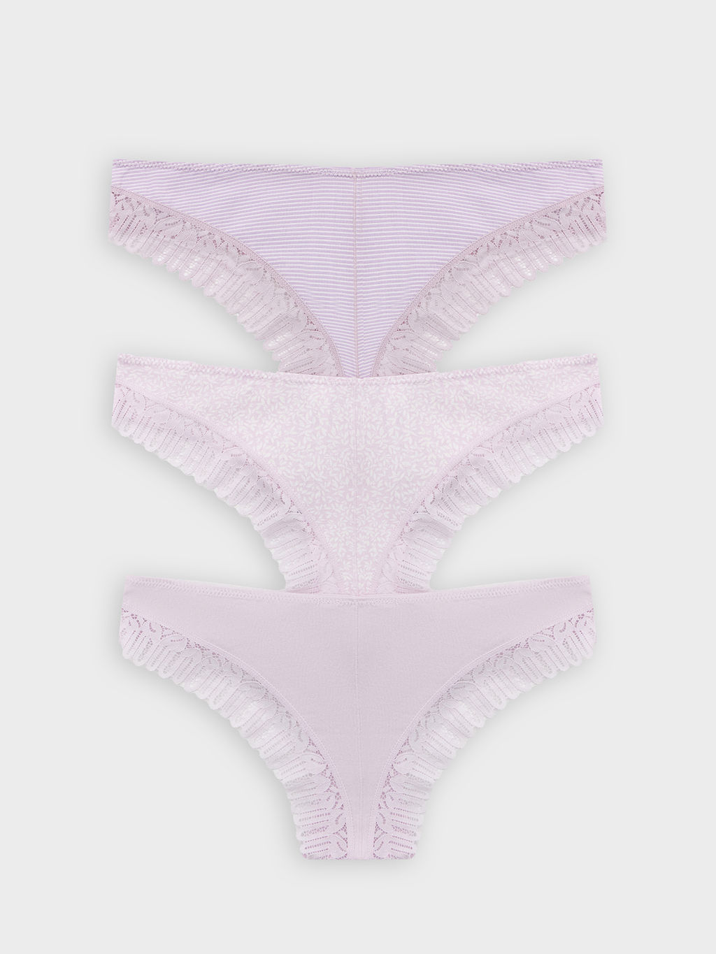 Цена за 2 штуки! Трусы бразилиана женские лиловые в наборе, 3 шт - Mark formelle фото 9