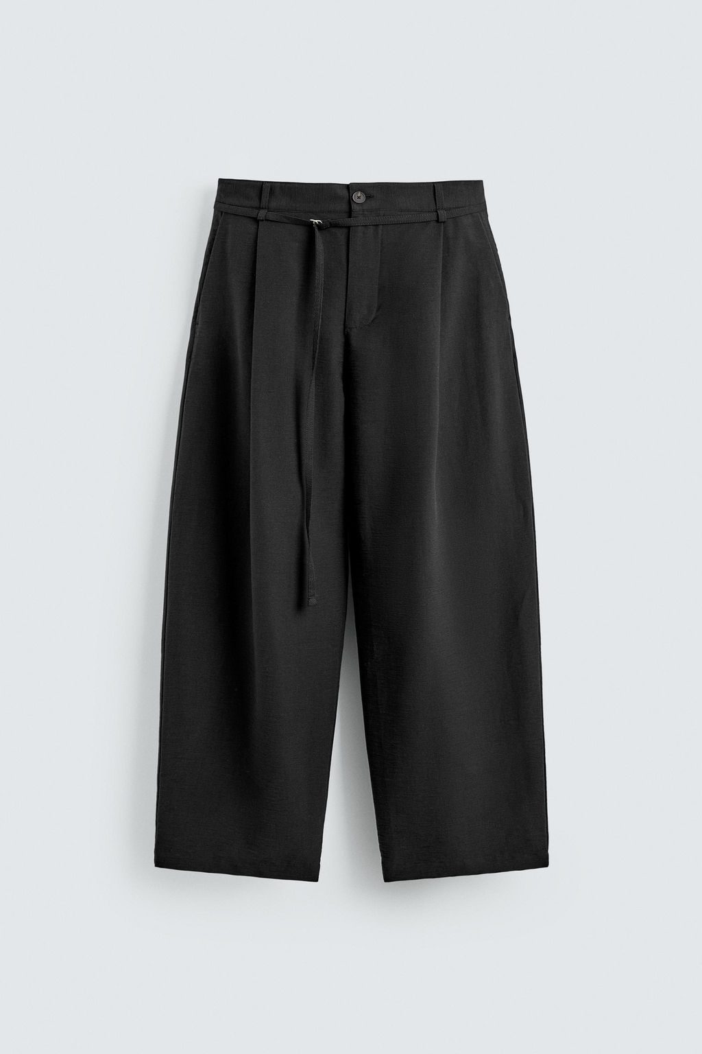 PANTAL?N BALLOON FIT PLIEGUES CINTUR?N / Negro - Zara фото 6