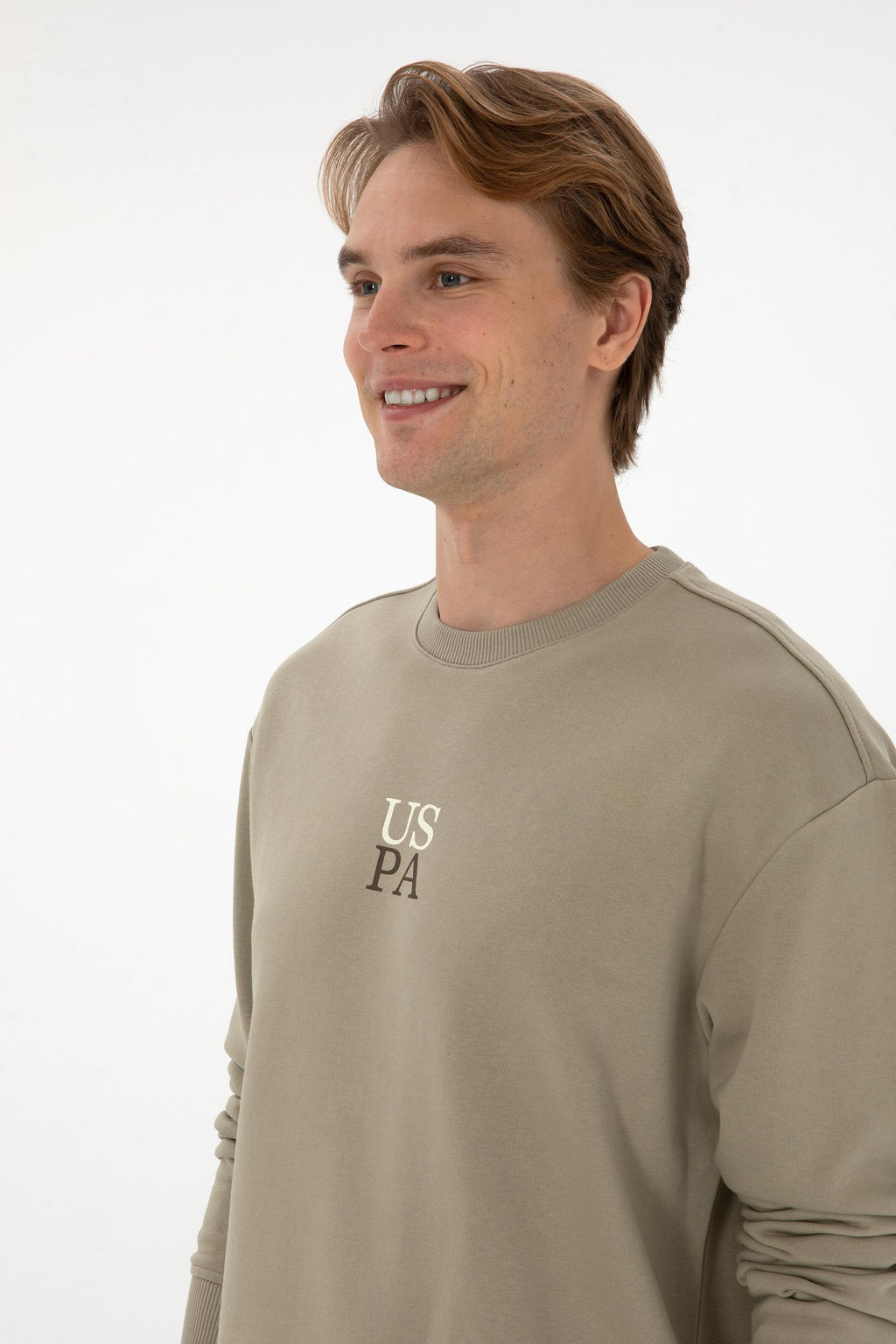 Erkek A__k Haki Basic Sweatshirt Sepette S_rpriz _ndirim - U.s. polo assn фото 2