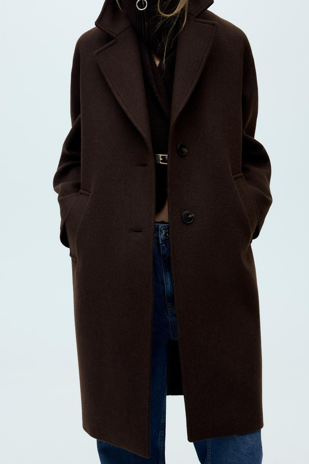 OVERSIZED COAT WITH WOOL - Zara фото 3