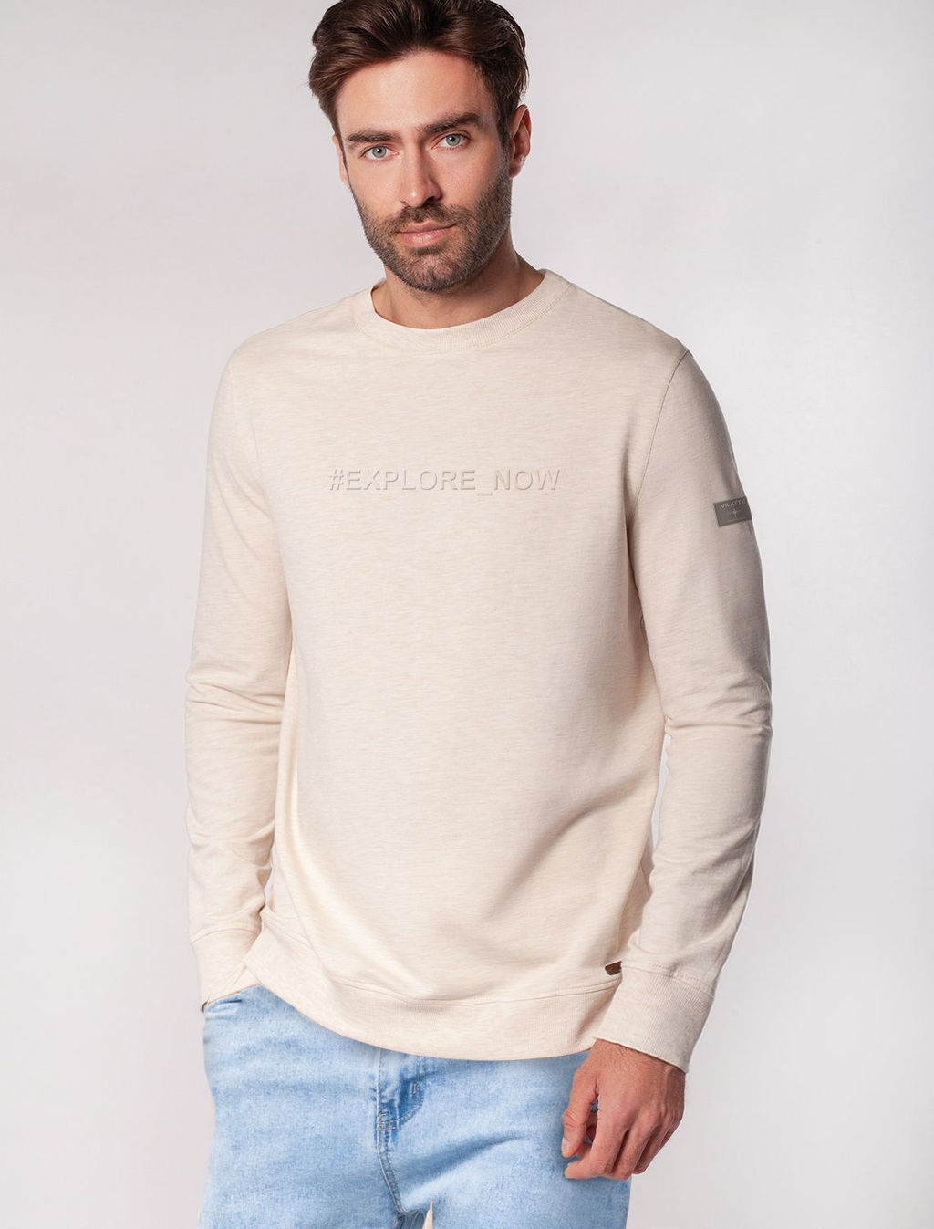 VILATTE / Джемпер с авторским принтом из легкого футера