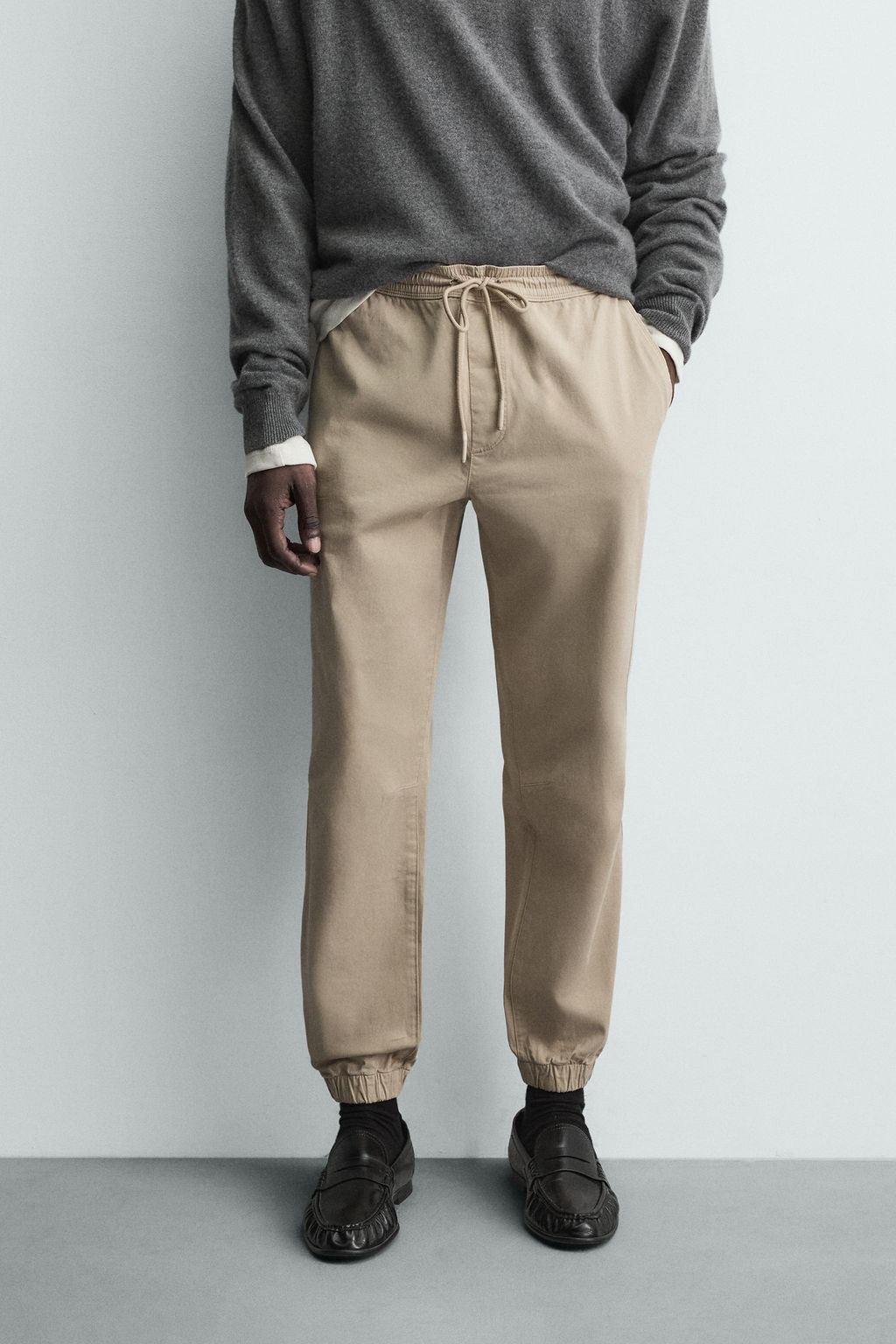 PANTAL?N CINTURA JOGGER SLIM FIT / Beige - Zara фото 10