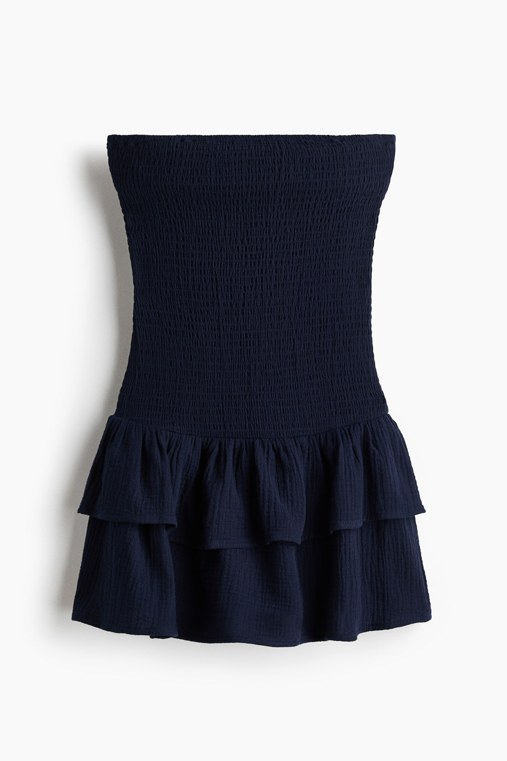 Vestido escalonado con cuerpo nido de abeja - H&m фото 3