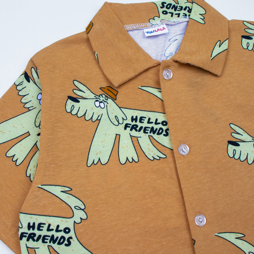 Рубашка на пуговицах кулирка 1928100105