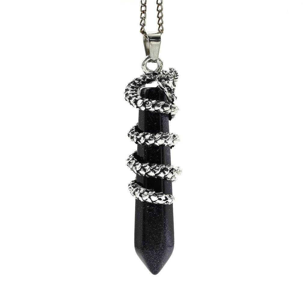 Подвеска Дракон с авантюрином синим 15*58мм