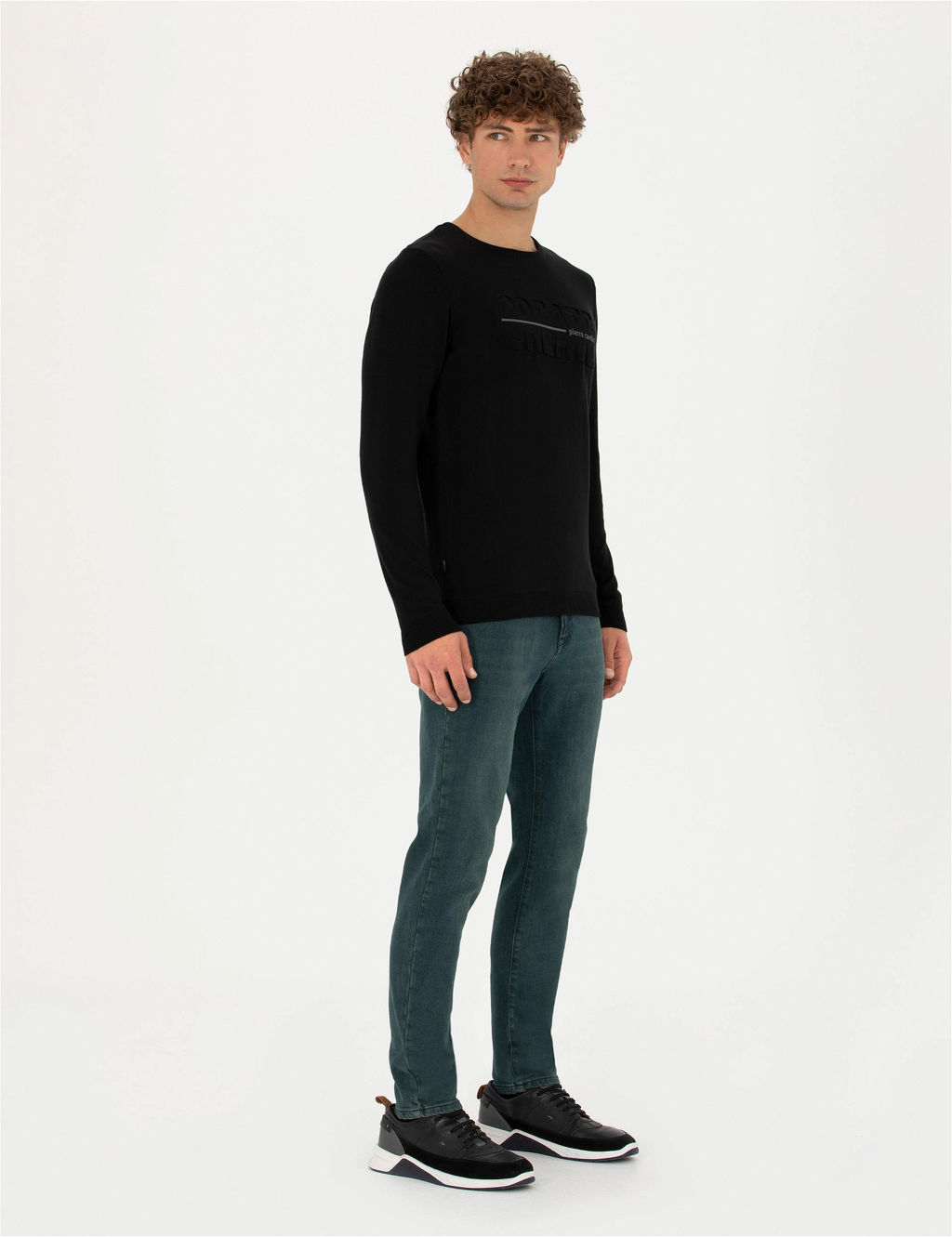 Siyah Slim Fit Bisiklet Yaka Triko Kazak - Pierre cardin фото 4