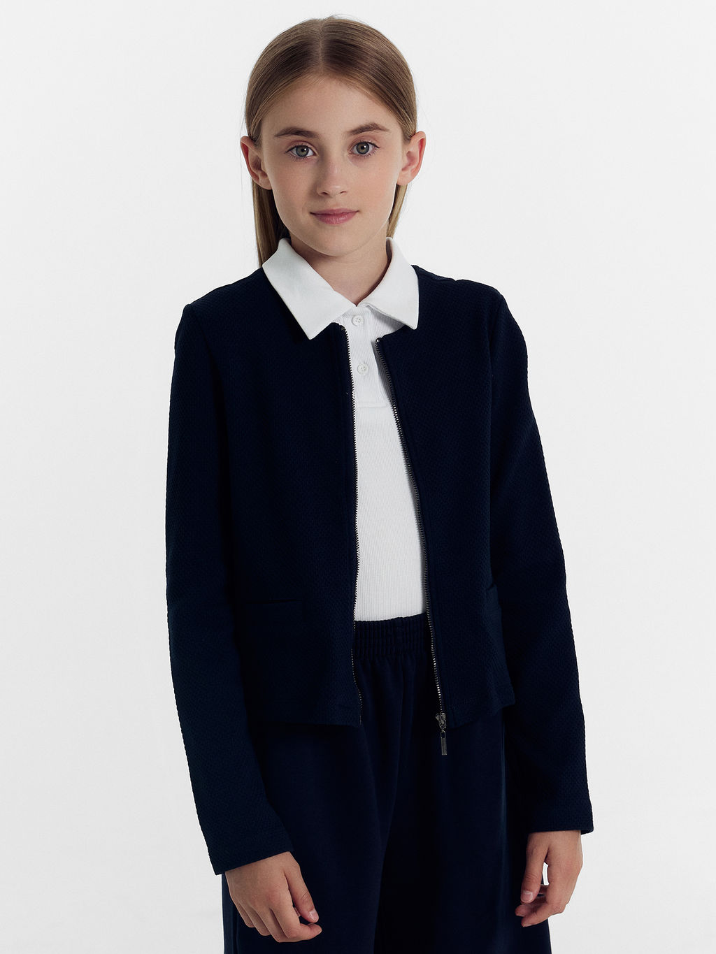 Жакет для девочек в синем цвете