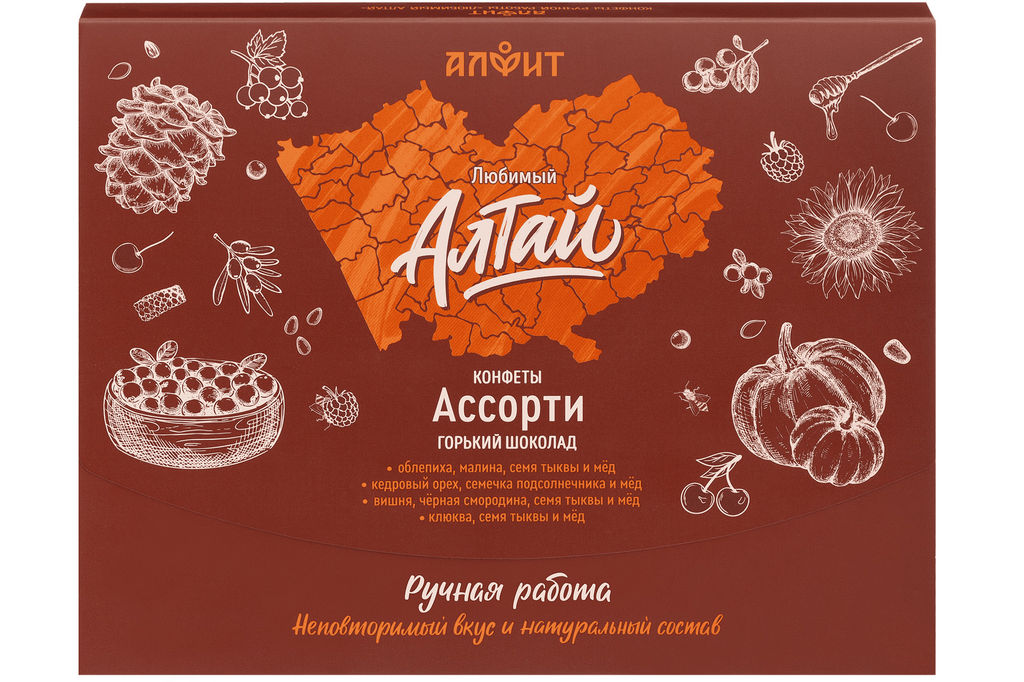 Ассорти НАБОР "Любимый Алтай" горький шоколад Алфит 7254