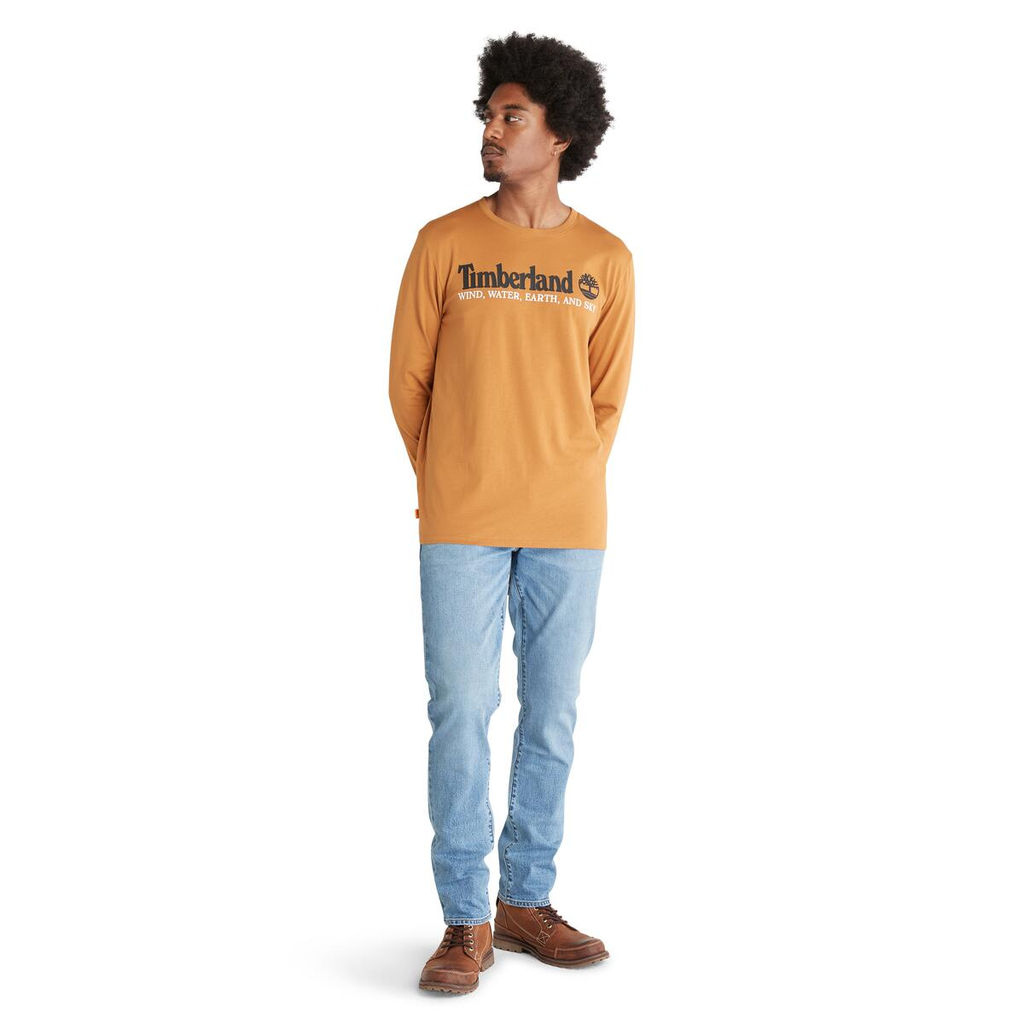 Футболка с длинным рукавом Timberland Longsleeve WWES Logo Regular желтая фото 3