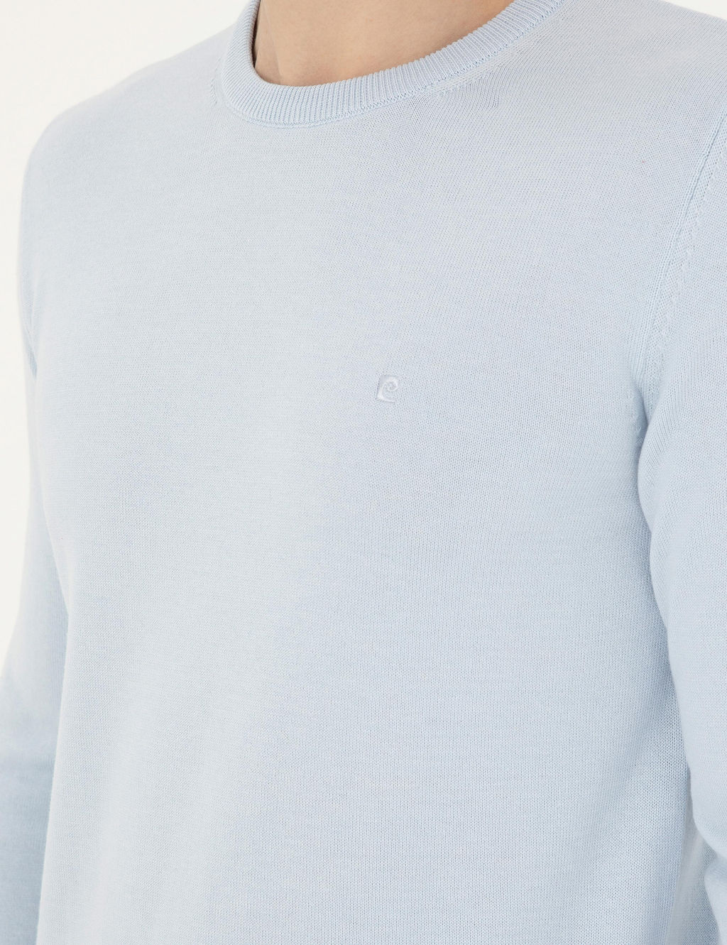 A__k Mavi Slim Fit Bisiklet Yaka Basic Triko Kazak - Pierre cardin фото 7