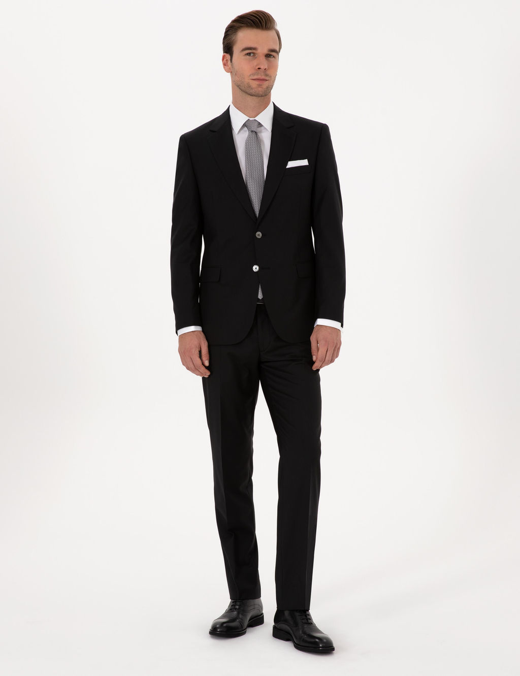 Siyah Slim Fit Tak_m Elbise