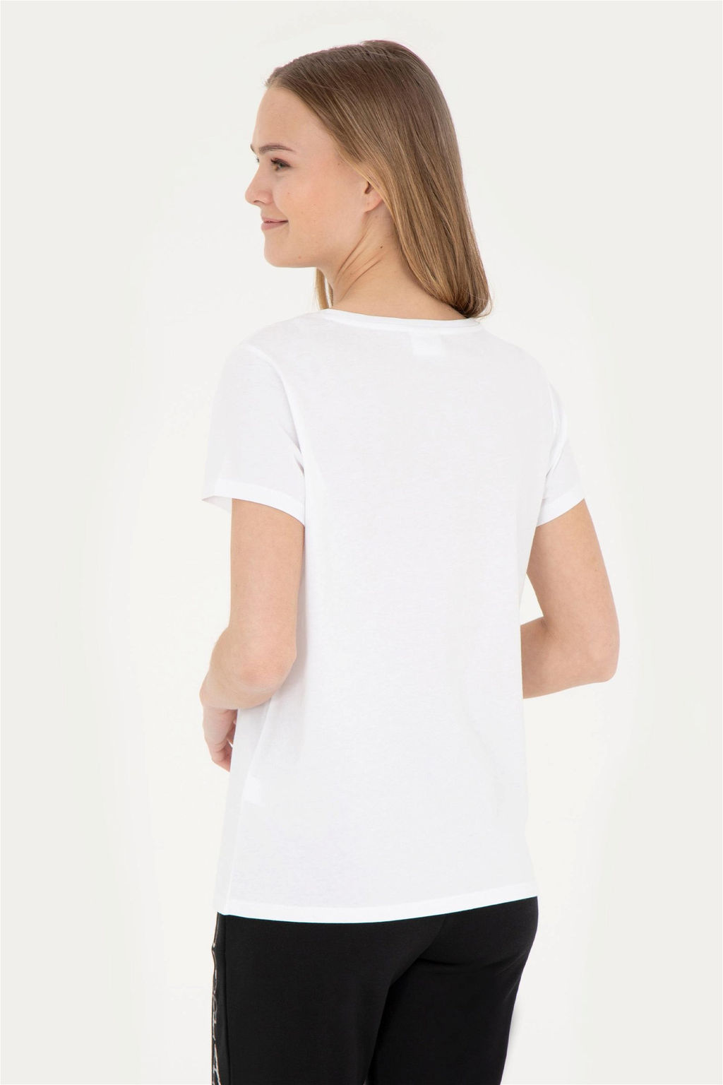 Женская белая футболка с круглым вырезом - U.s. polo assn фото 5