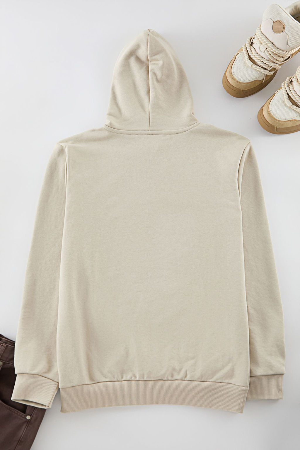 Bej Premium Regular/Normal Kesim Dikis Detayl? Nak?sl? Sardonsuz Sweatshirt TMNAW25SW00099