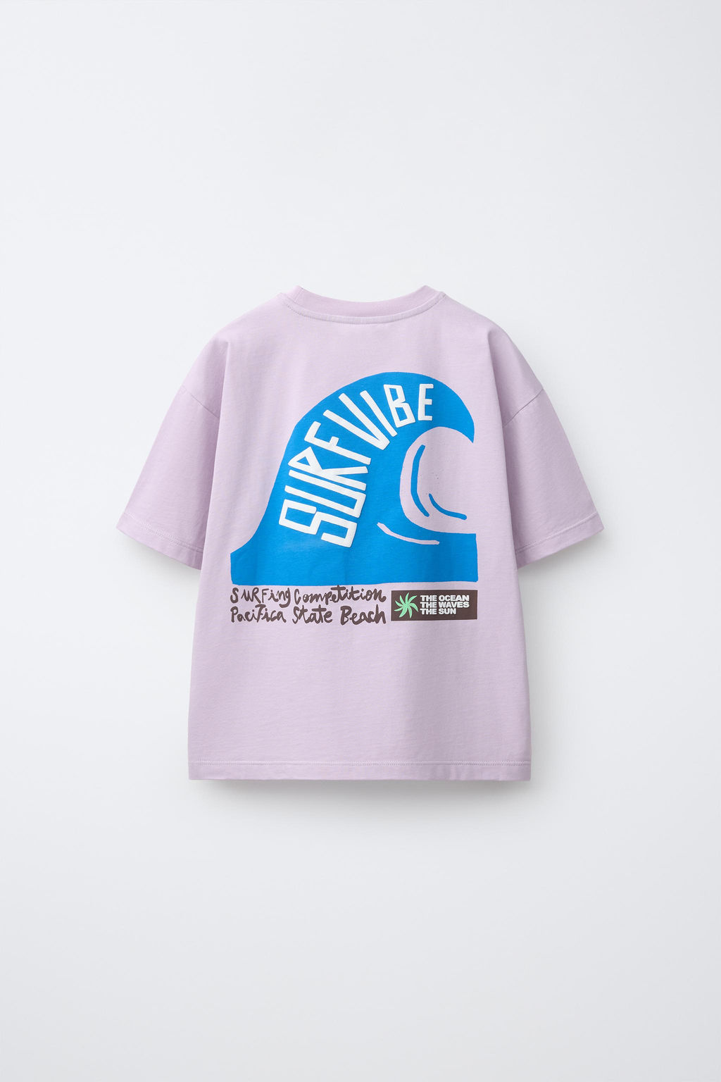 CAMISETA ESTAMPADO SURF / Lila / Blanco