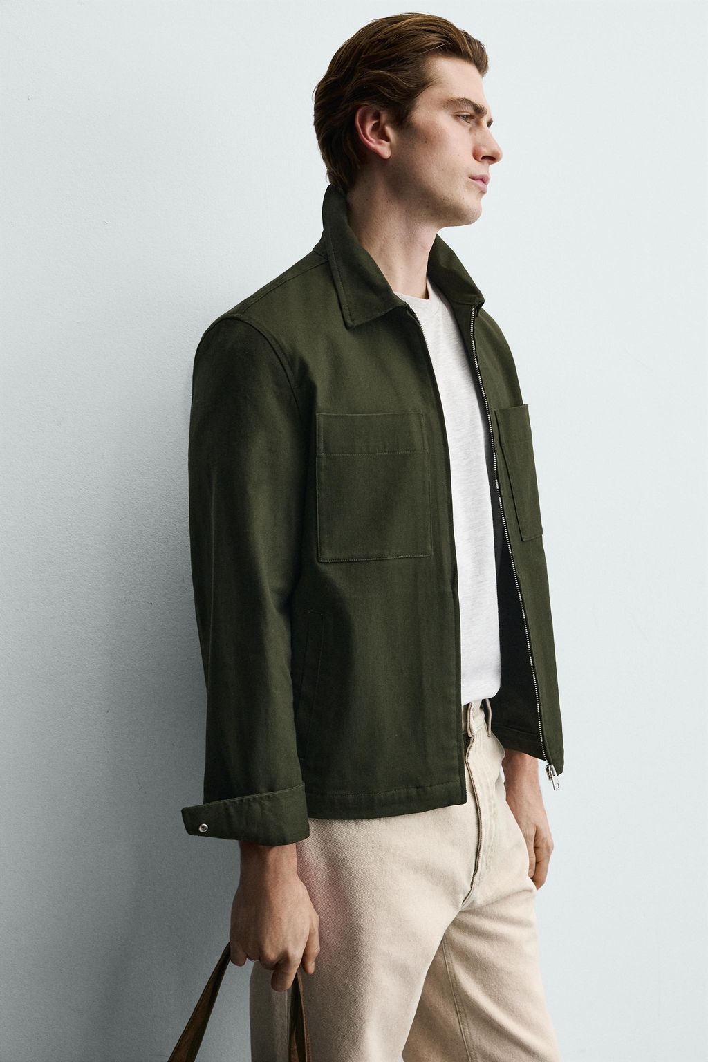 SOBRECAMISA REGULAR FIT BOLSILLOS / Khaki - Zara фото 6