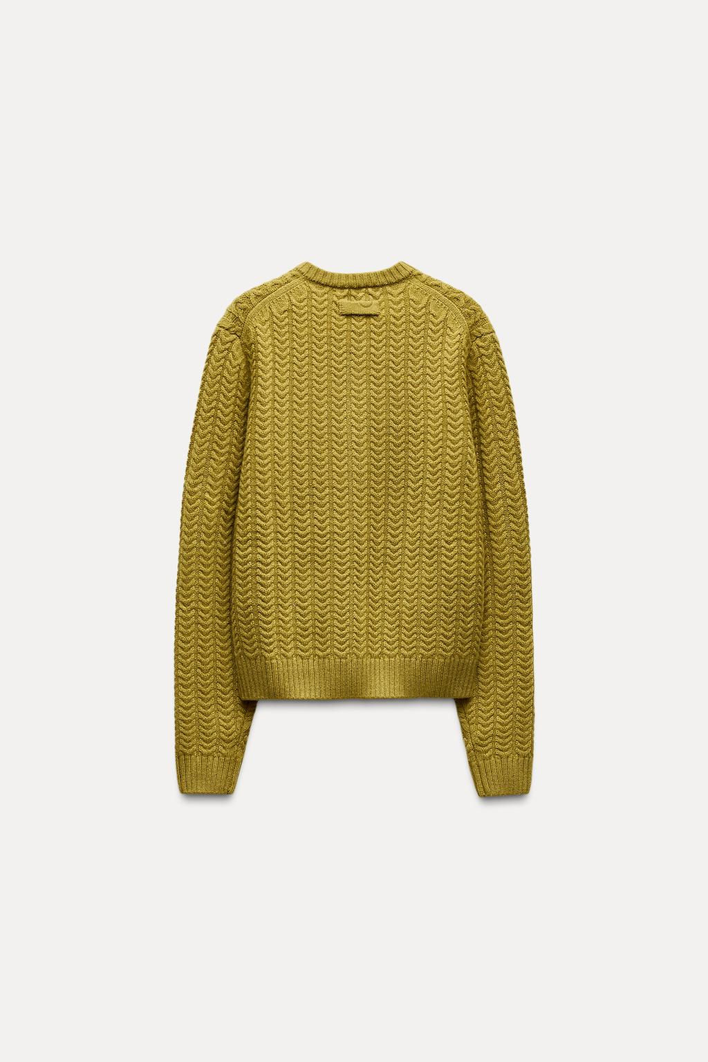 CABLE-KNIT JACKET 100% WOOL - Zara фото 8