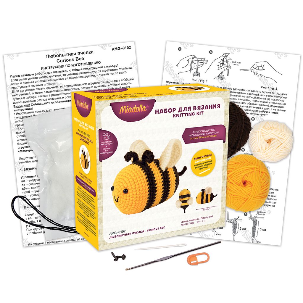 Набор для вязания Miadolla AMG-0102 Любопытная пчелка  фото 3