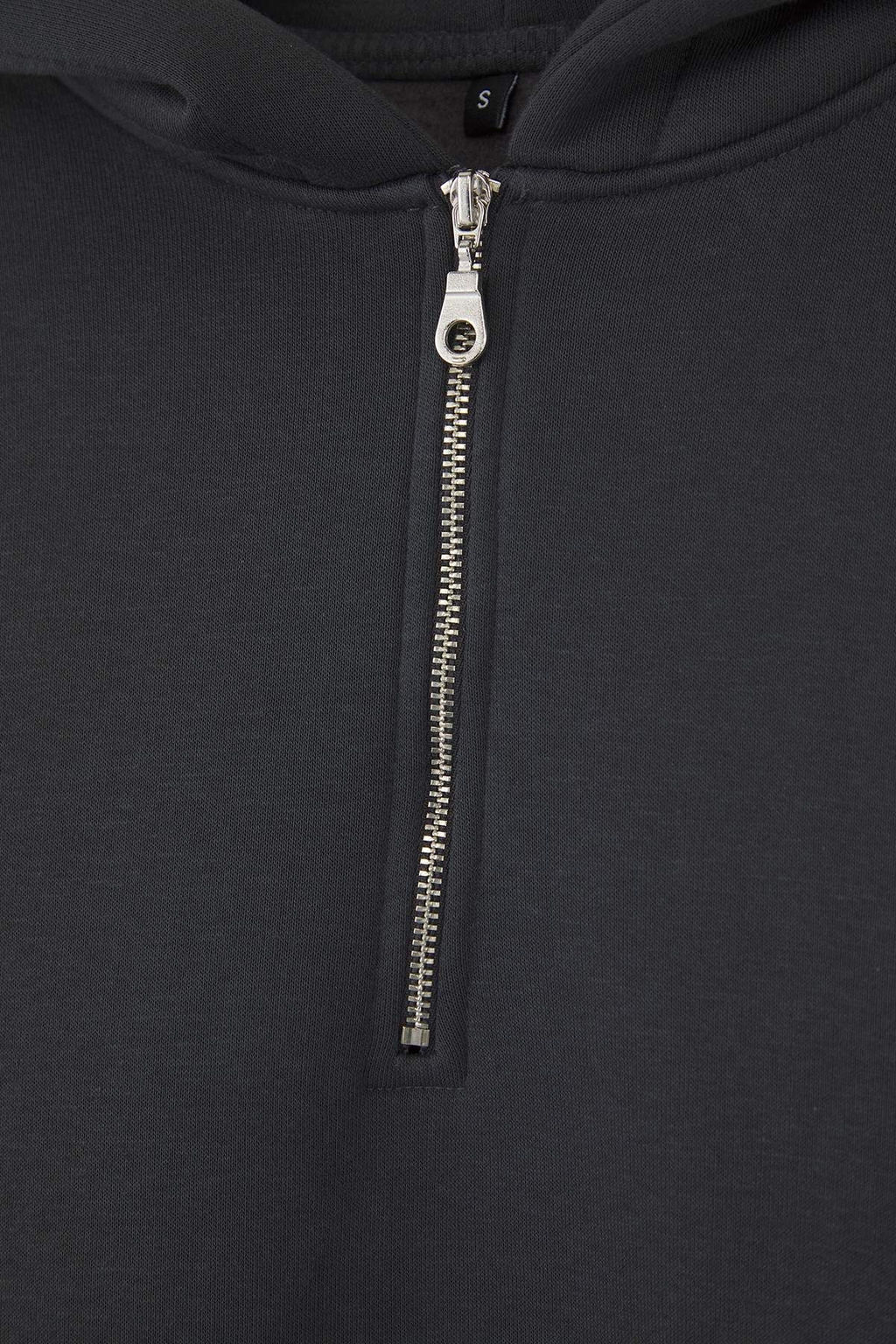Antrasit Oversize/Genis Kesim Fermuarl? Kapusonlu Ici Polarl? Basic Sweatshirt TMNAW25SW00050