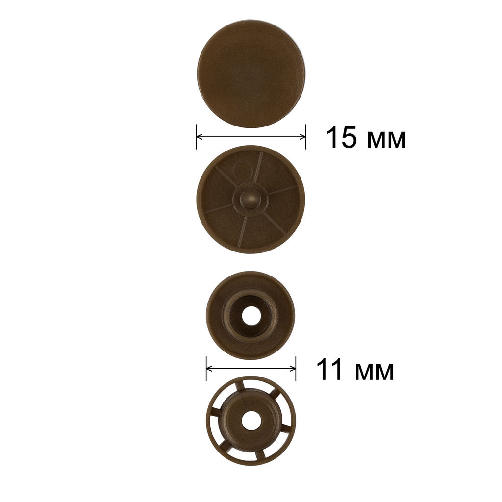 Кнопка Micron POM-15/500 Кнопки пластиковые пластик d 15 мм 500 шт. № 015 коричневый