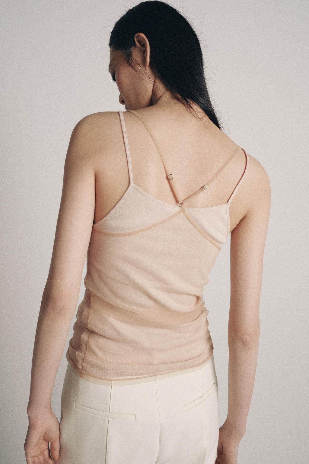 TOP HALTER EFECTO DOBLE TUL / rosa claro - Zara фото 4