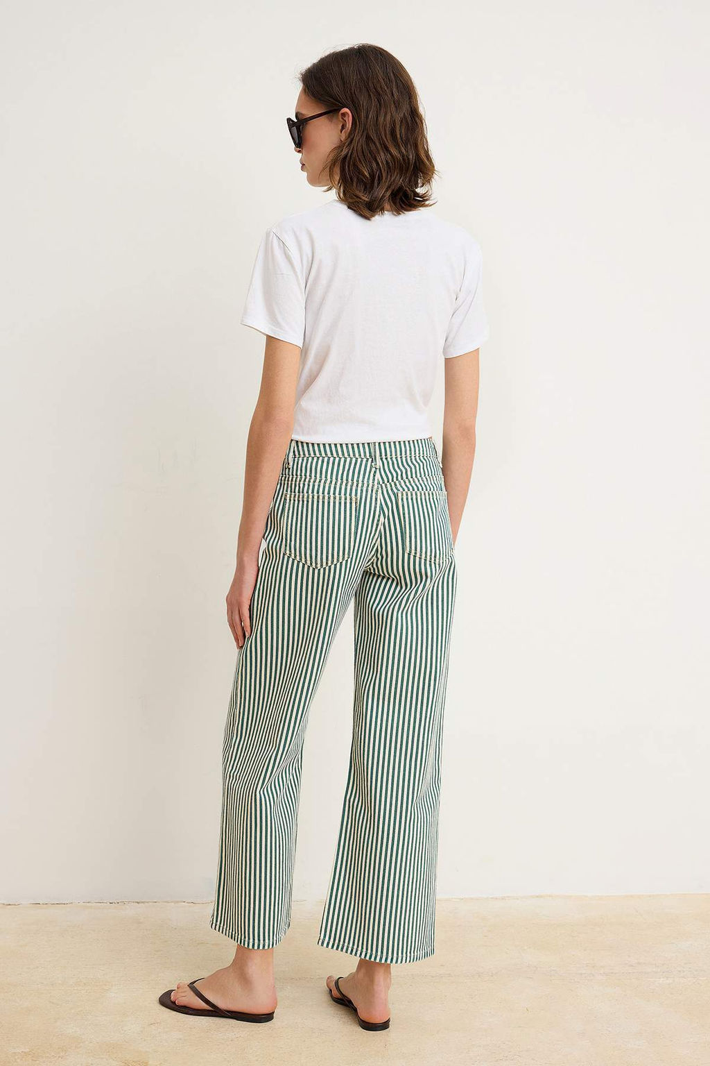 Cok Renkli Cizgili Dusuk Bel K?sa Culotte Jeans TWOSS26JE00292 - Trendyolmilla фото 4