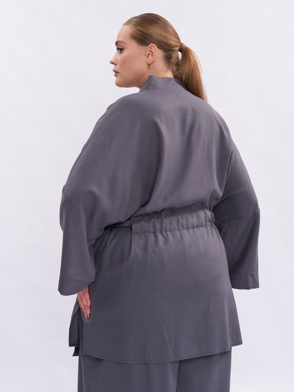 Кардиган кимоно льняной TKA04152GRY23