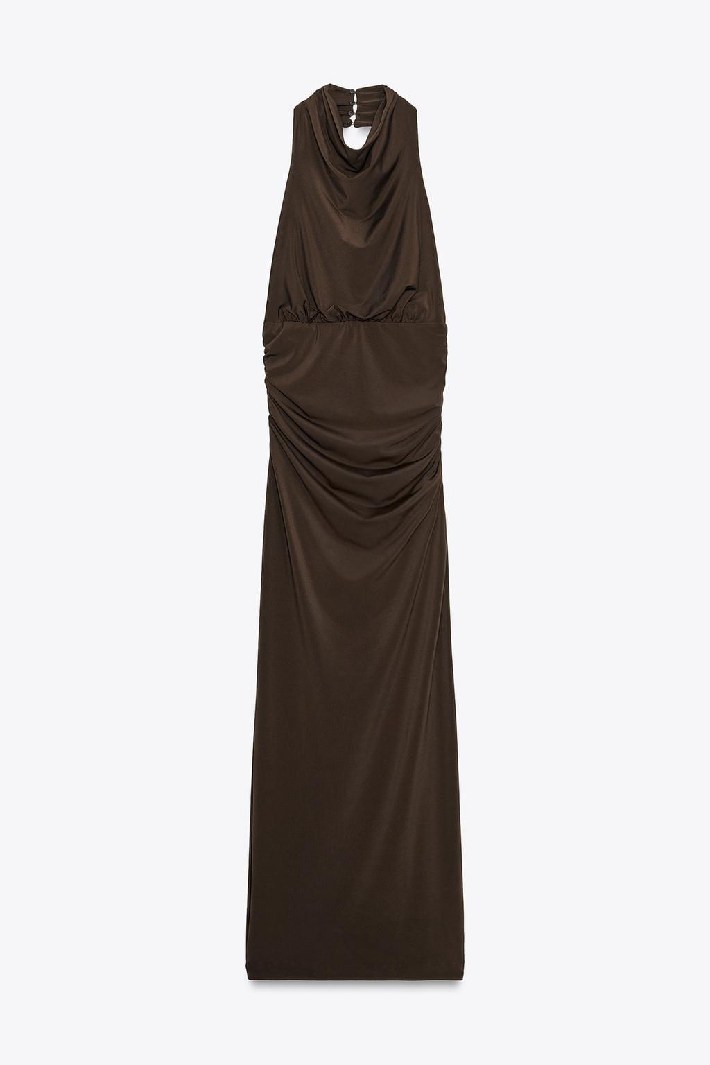 LONG HALTER DRESS WITH OPEN BACK - Zara фото 14