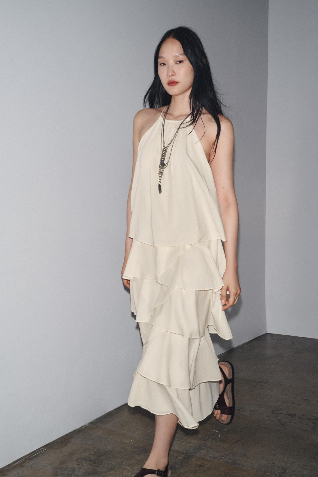 ZW COLLECTION HALTER RUFFLE DRESS - Zara фото 9