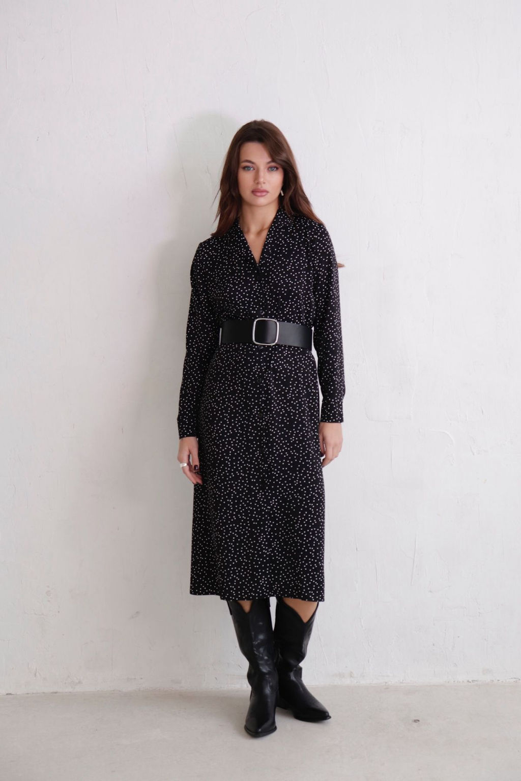 Платье-рубашка с английским воротником принт - Martichelli фото 18