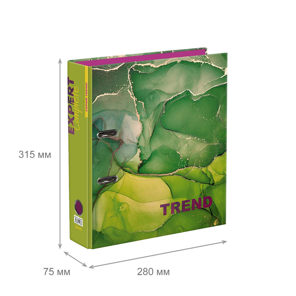 Expert Complete Регистратор ламинир. Marbling 75 мм 10 шт. Trend A4 арочный механ. глянцевый зеленый EC751702