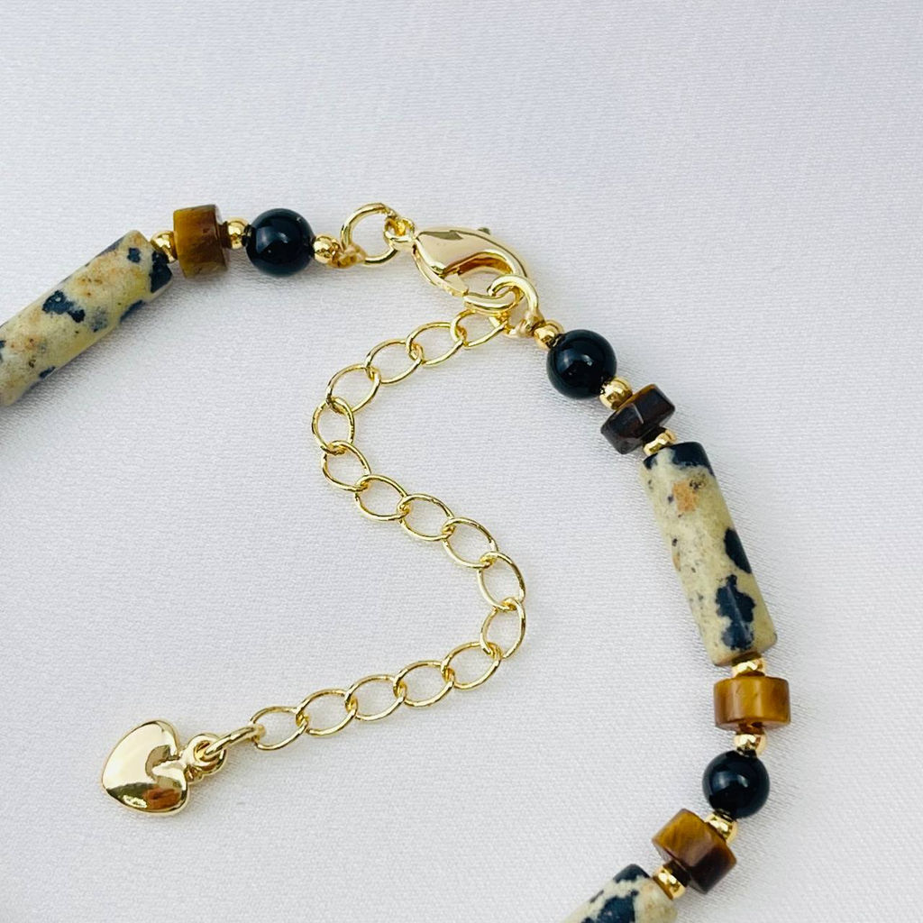 Браслет из перепелиной Яшмы , Агата и Тигрового глаза 16 см +