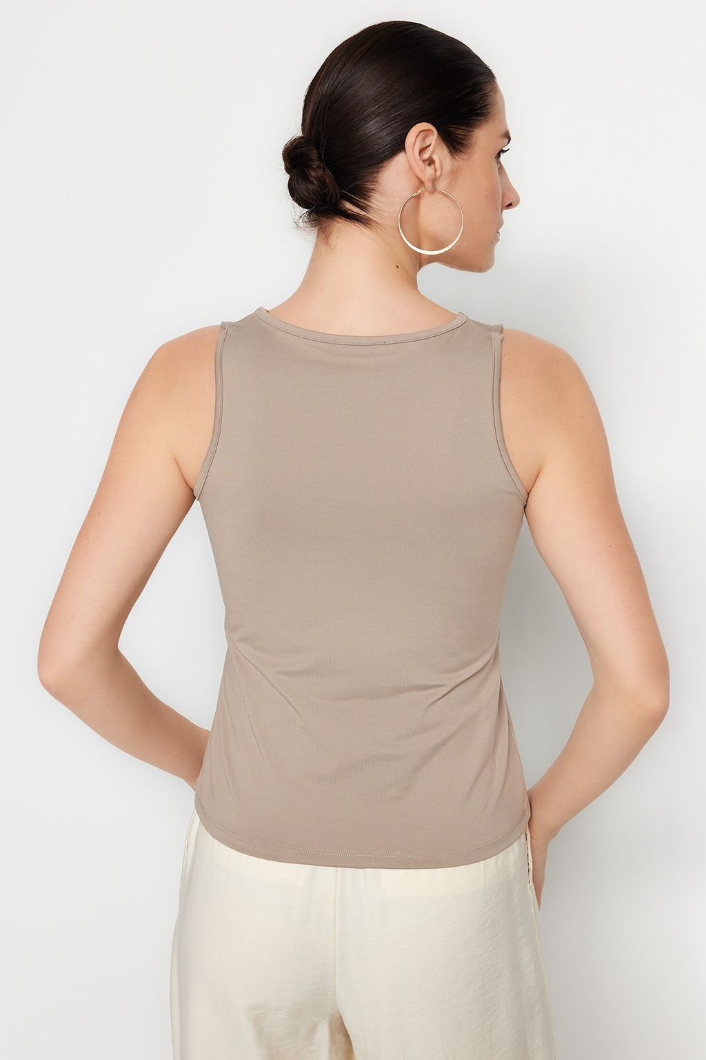 Vizon Kare Yaka Fitted/Vucuda Oturan Esnek Orme Atlet TWOSS23AL00037