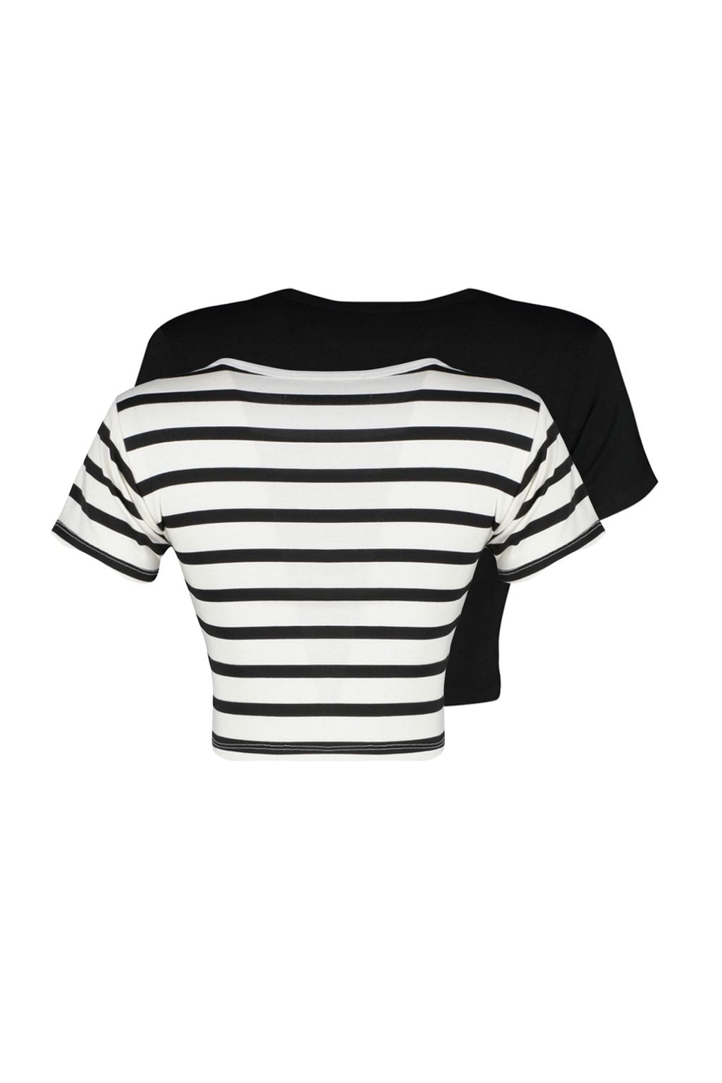 Trendyolmilla Premium Ekru-Ekru Kahverengi Cizgili 2li Paket Viskoz Crop Esnek Orme Bluz TWOSS23BZ00194  фото 22