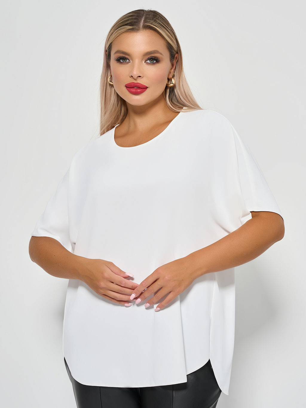 Блузка 0250-1 белый муар