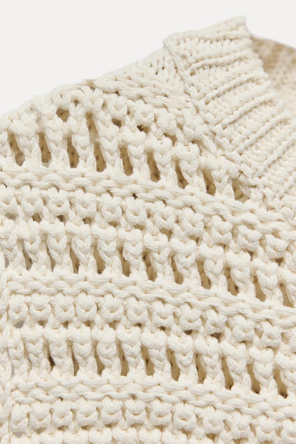 TEXTURED KNIT TOP WITH FRINGING - Zara фото 6