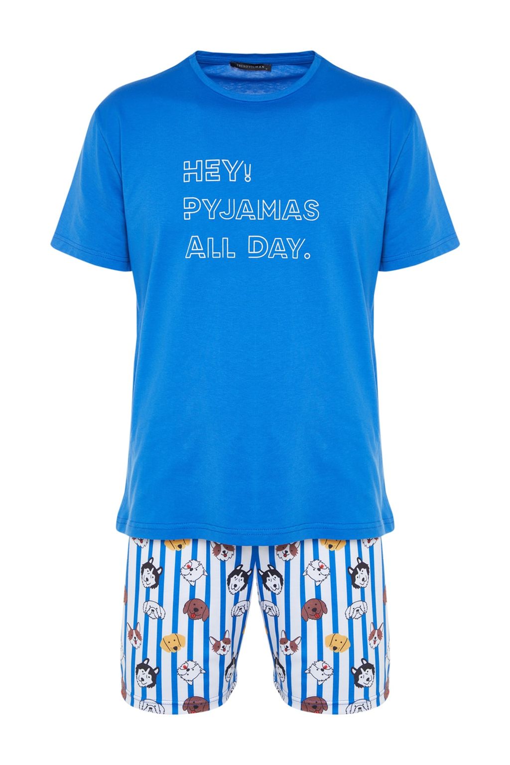 TRENDYOL MAN Gri Regular Fit Bask?l? Orme Sortlu Pijama Tak?m? TMNSS23PT00000 - Trendyolmilla фото 15