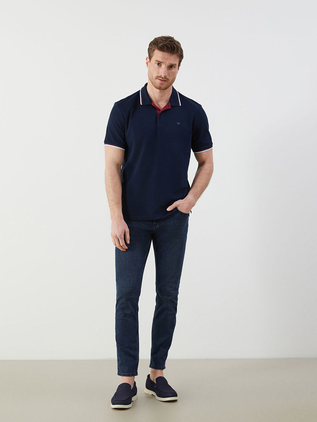 LC Waikiki Lacivert Polo Yaka Pike Erkek Ti__rt