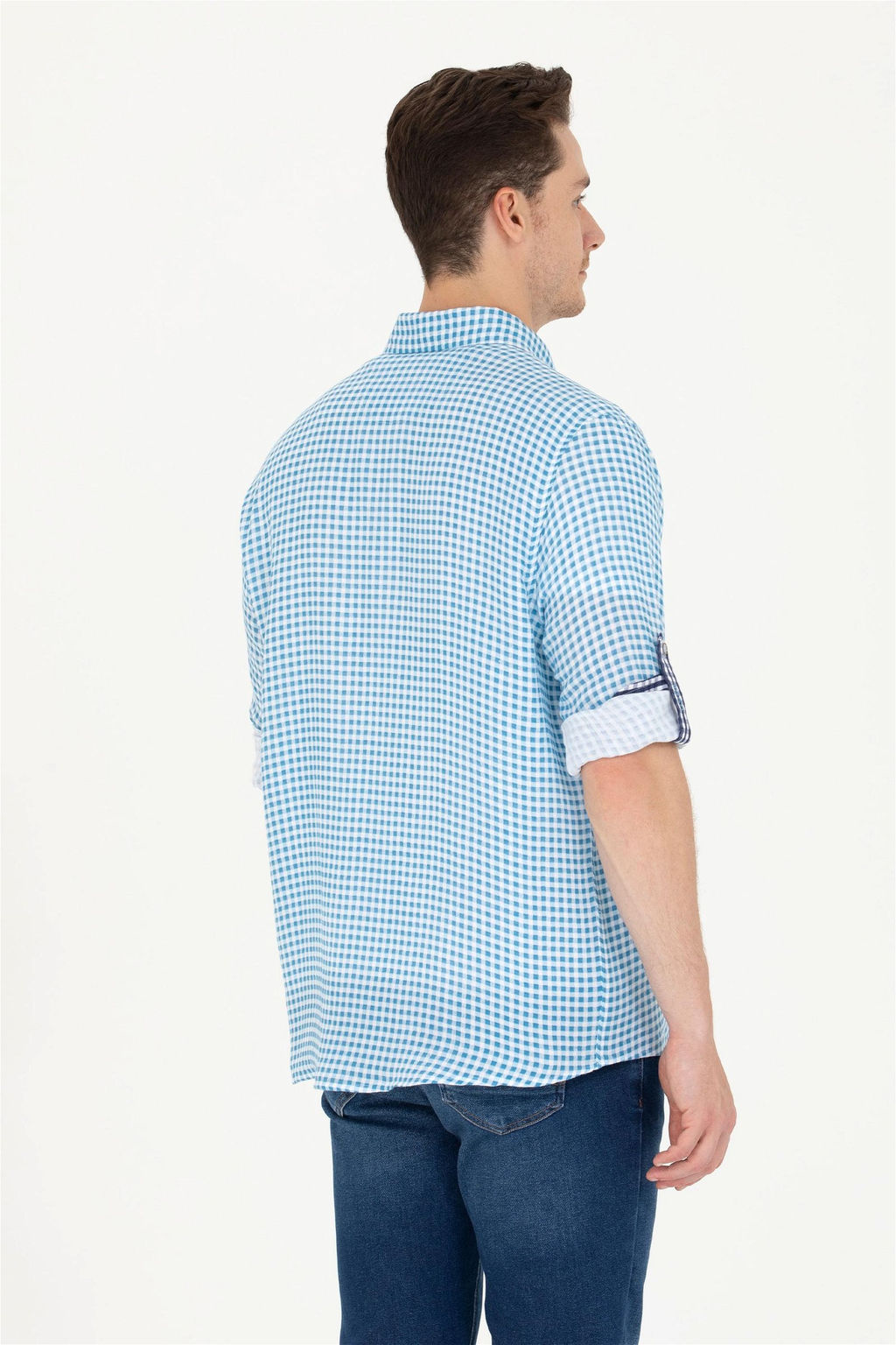 U. S. Polo Assn Мужская синяя рубашка в клетку - U.s. polo assn фото 12