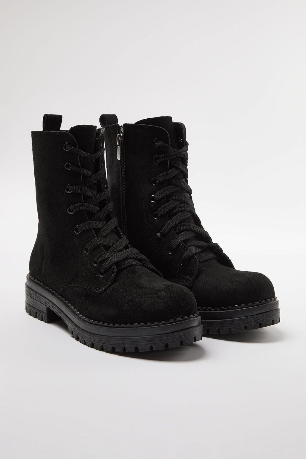 Trendyol Shoes Siyah Suet Bagc?kl? ve Fermuarl? K?sa Duz Kad?n Postal Bot TAKAW25BO00026 - Trendyolmilla фото 6