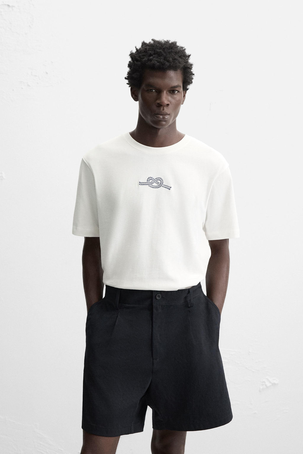 T-SHIRT WITH COMBINED EMBROIDERY - Zara фото 2