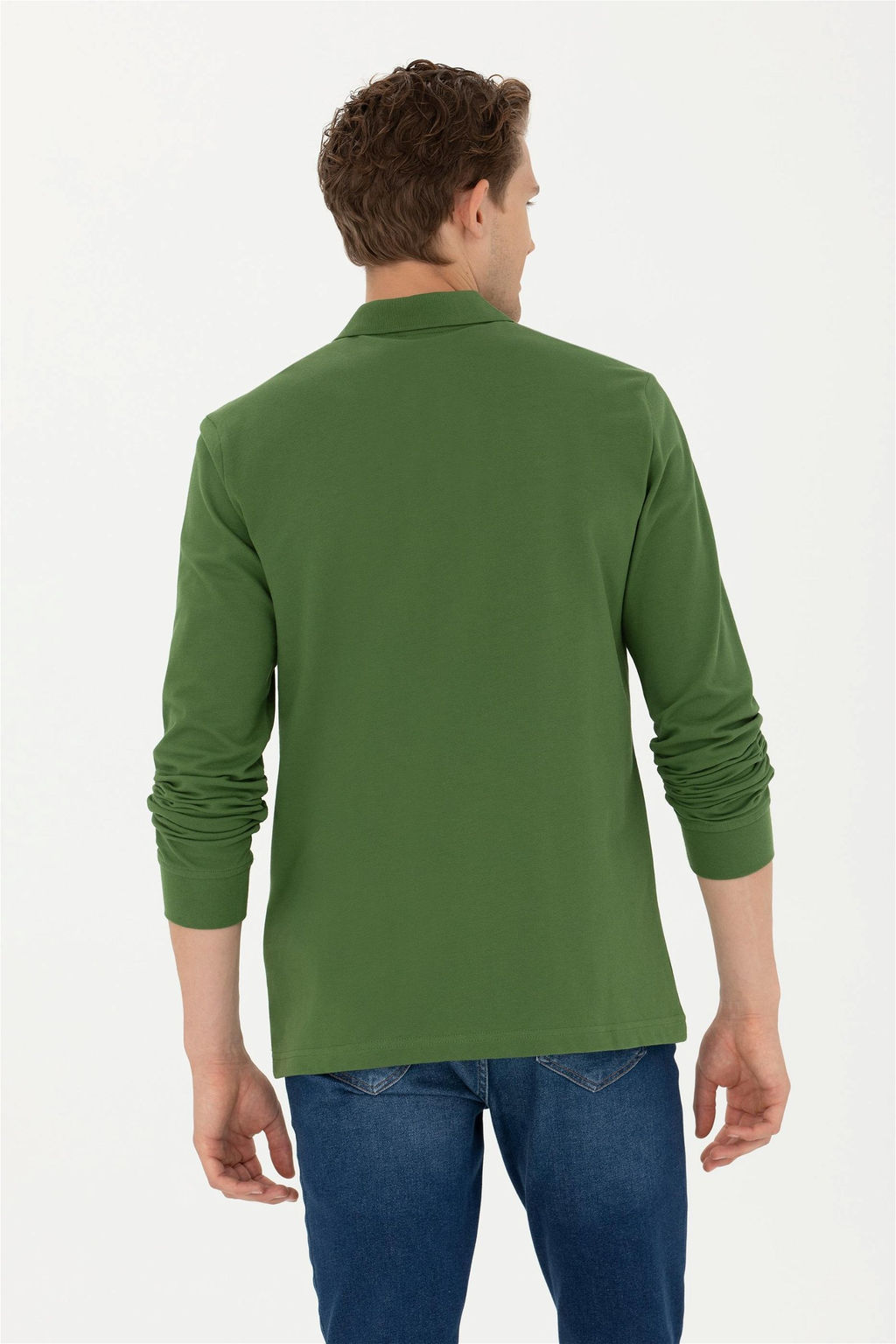 U. S. Polo Assn / Мужской зеленый базовый свитшот - U.s. polo assn фото 5
