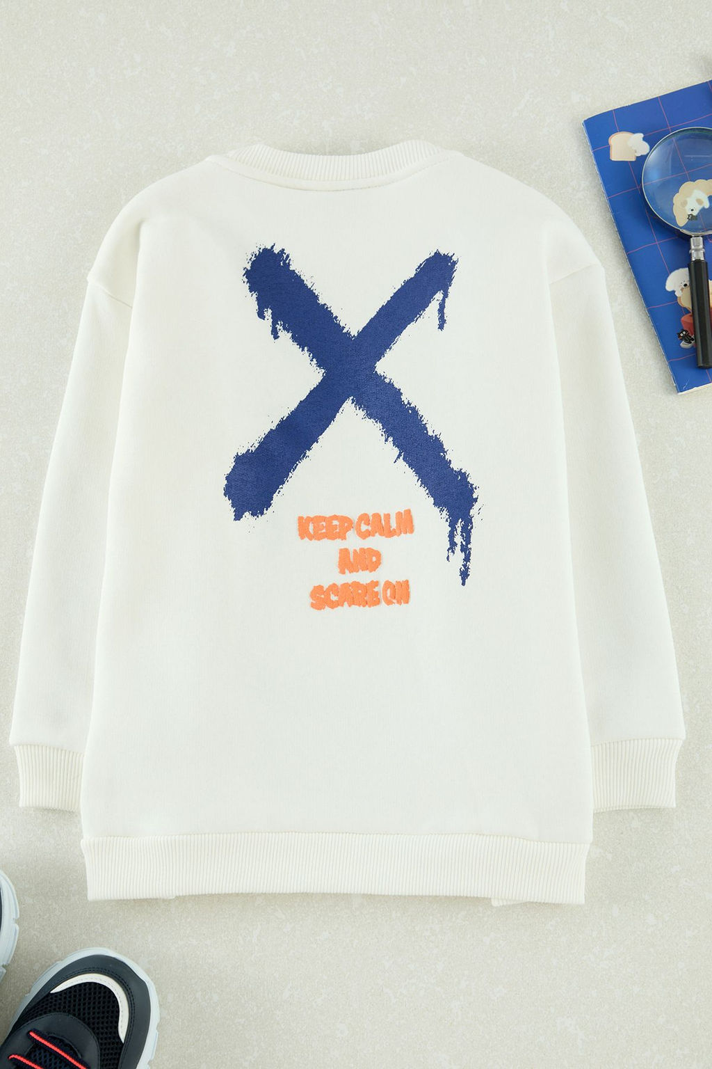 Ekru*001 Erkek Cocuk Baba-Ogul Bask?l? Orme Mini Me Sweatshirt TKDAW25SW00102 - Trendyolmilla фото 4