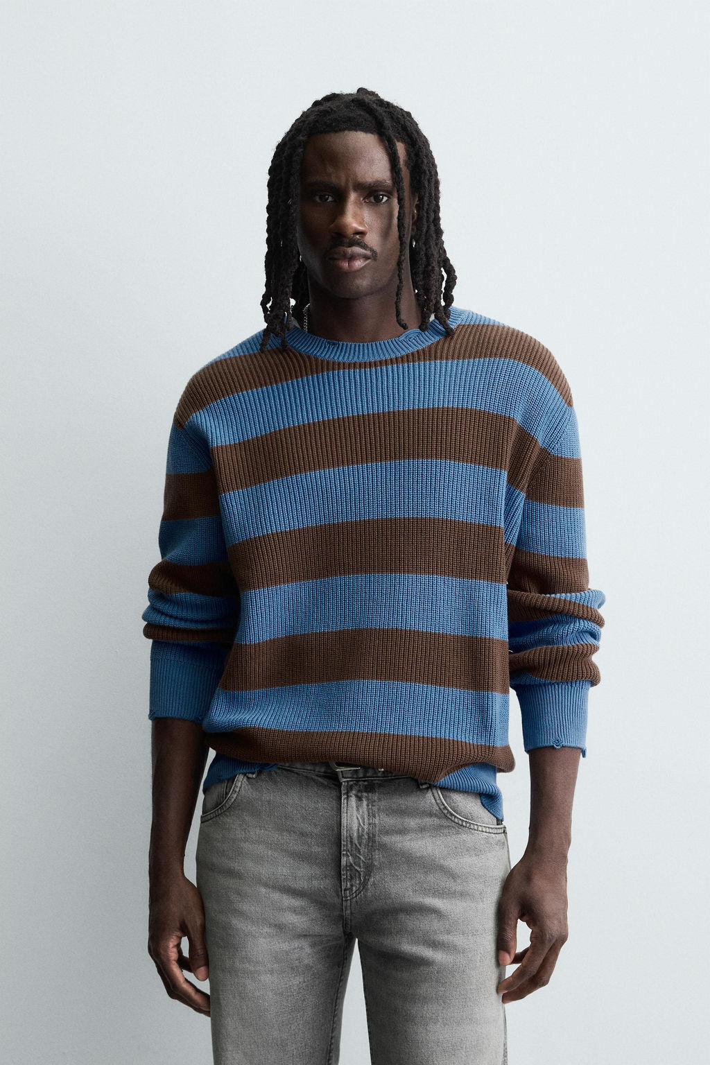 STRIPED PURL KNIT SWEATER - Zara фото 2