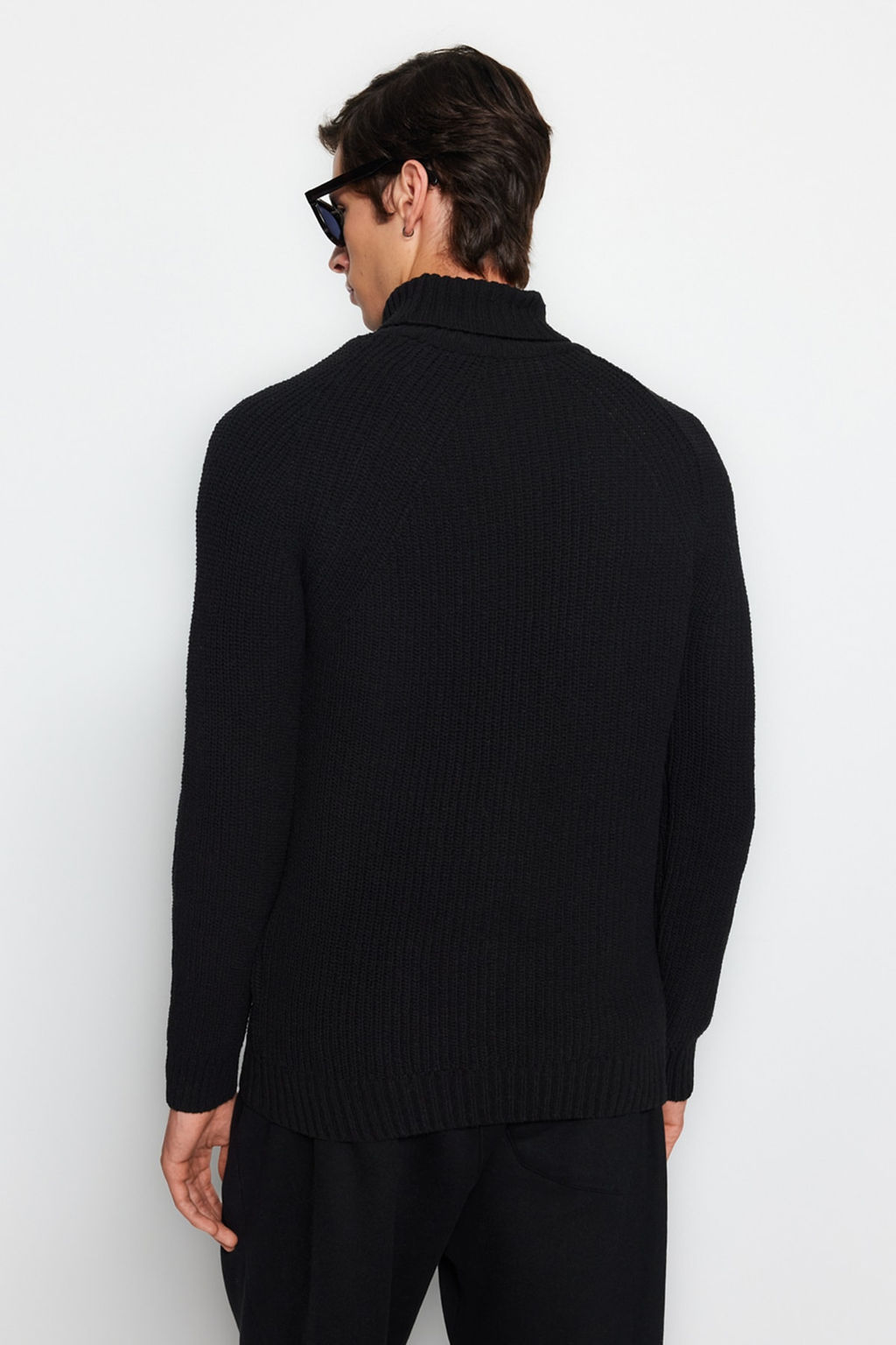 Trendyolmilla Man Ekru Slim Fit Yunlu Bal?kc? Yaka Reglan Kol Basic Triko Kazak TMNAW21KZ0404  фото 5