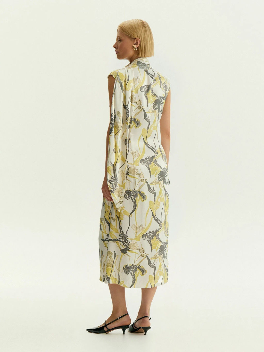 Платье миди из 100% вискозы с цветочным принтом, PL1740/narcis - Emka фото 7