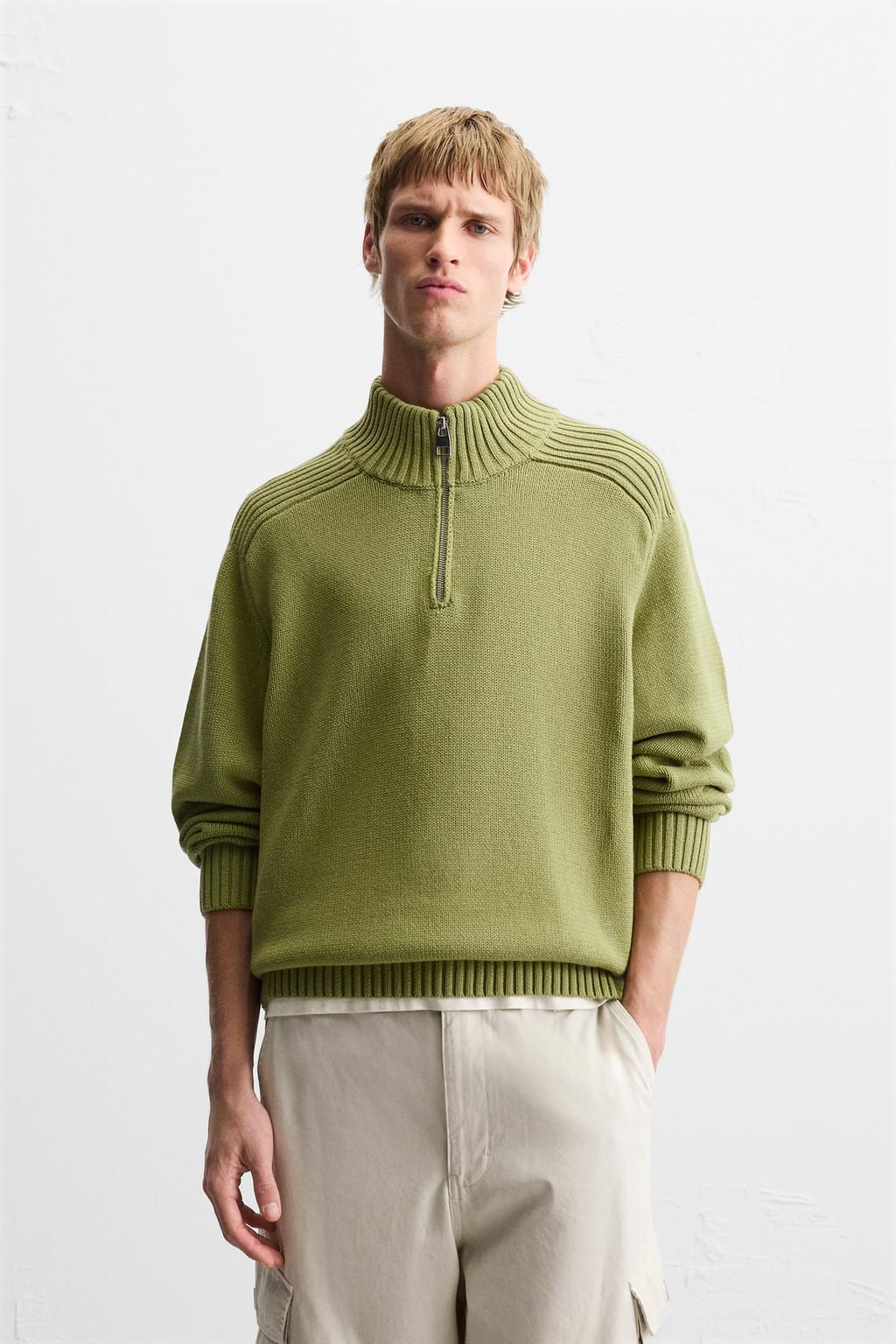 HIGH NECK QUARTER-ZIP SWEATER - Zara фото 11