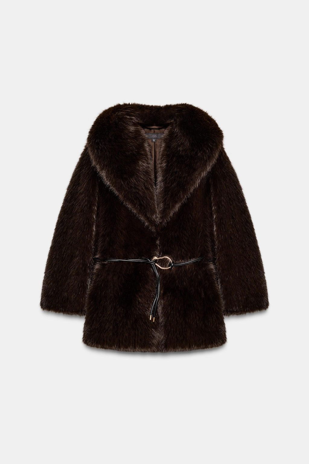 FAUX FUR BELTED COAT