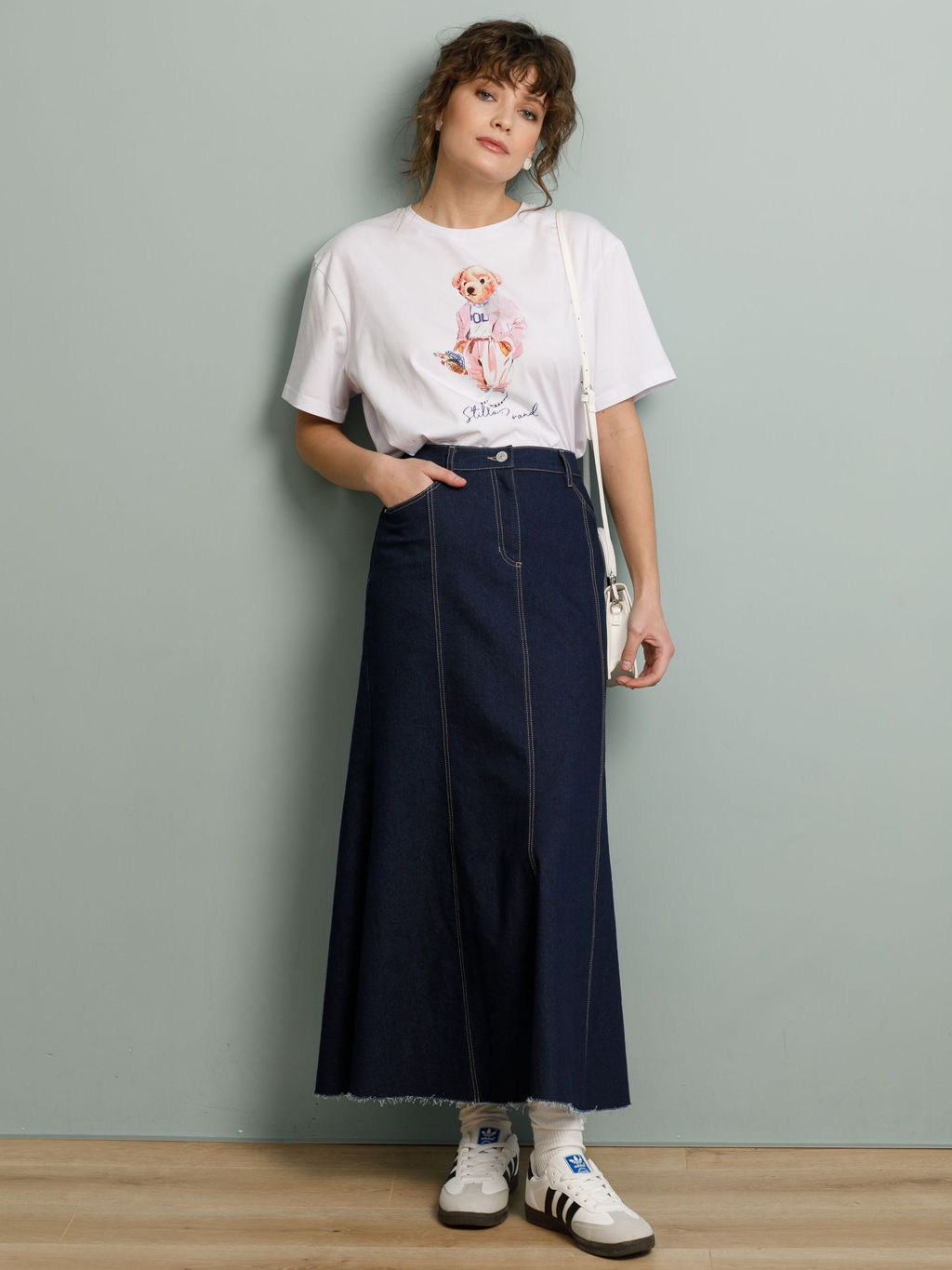 Юбка годе джинсовая